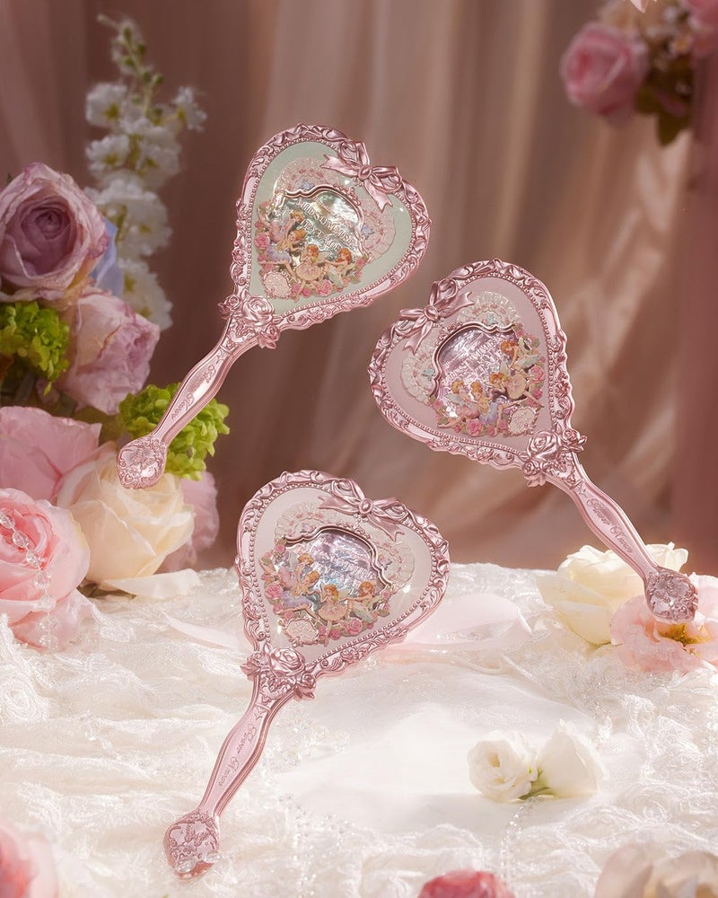 Flower Knows Midsummer Fairytales Hand Mirror Portable Vintage Handheld Mirror Durable Metal Mirror Cute & Aesthetic Princess Mirror with Long Handle for Easy Holding Gift for Girls(White Vanilla) - Image 5